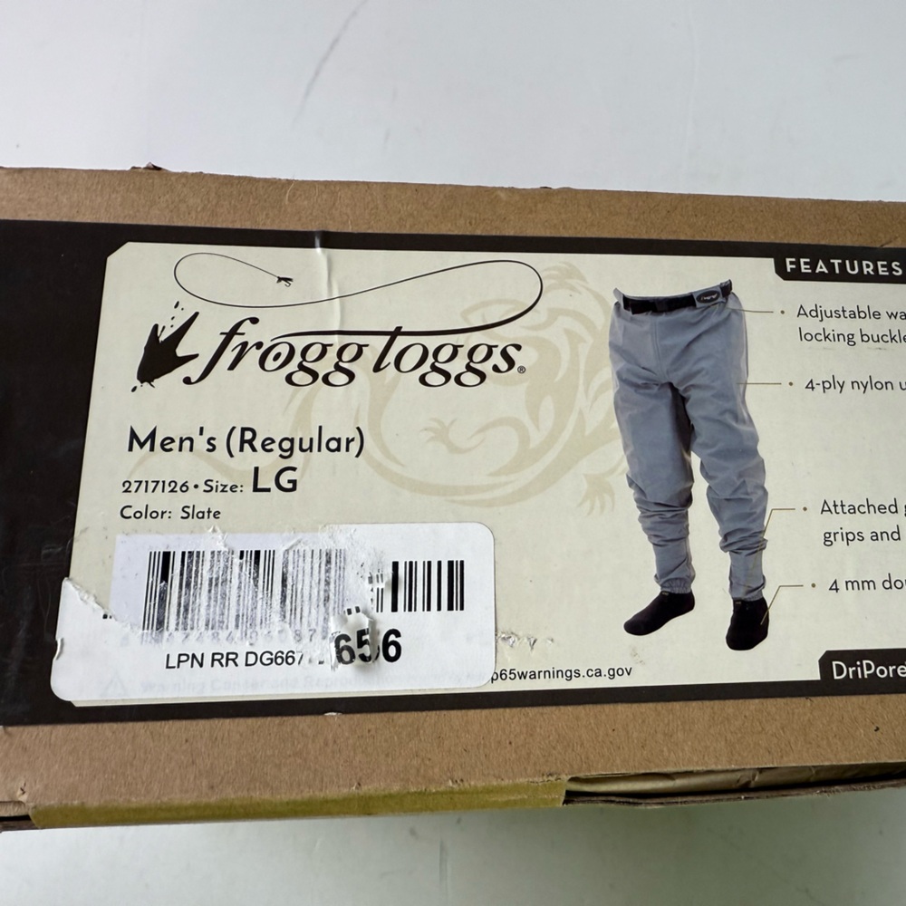 Frogg Toggs Hellbender Stockingfoot Guide wader Pants NIB Attached Booties New - Picture 8 of 10